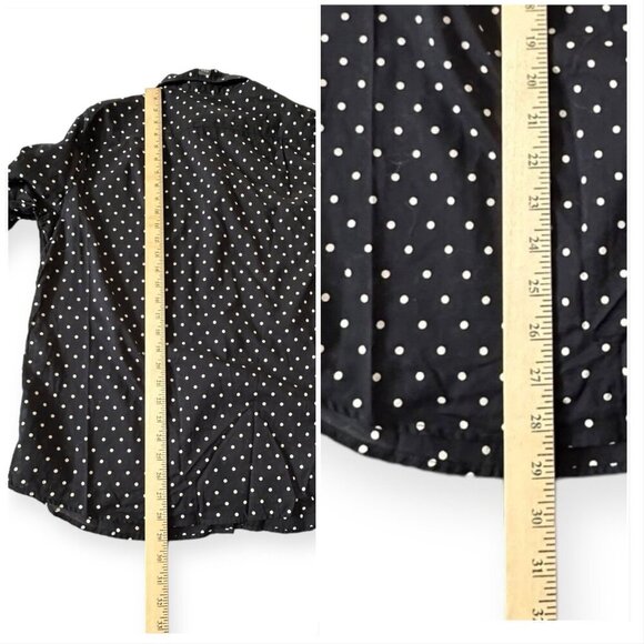 Uniqlo Long Sleeve Polka Dot Blouse, Cotton, Black-white, Size XL, NWT - Picture 9 of 12